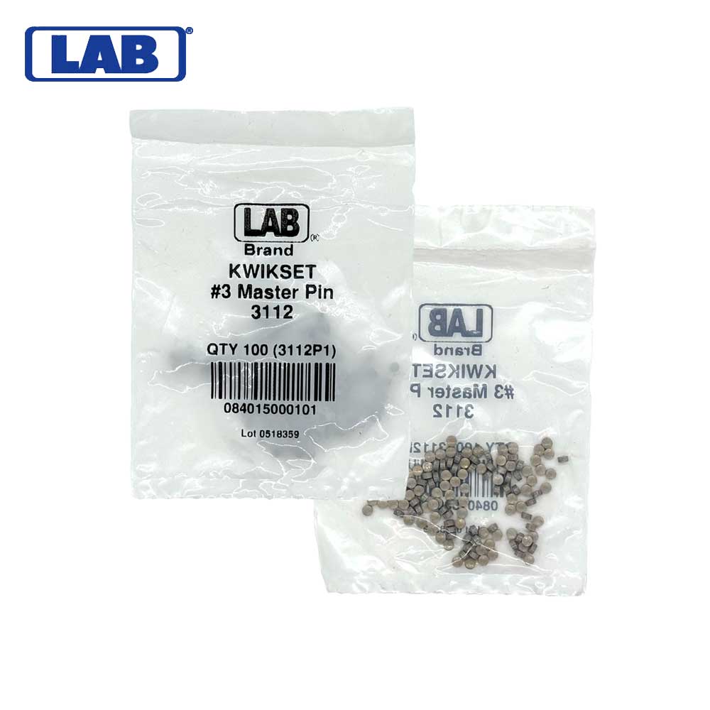 LAB - KWI3112 - Kwikset 3 Master Pin - Size .069 - Polybag 100 Pins