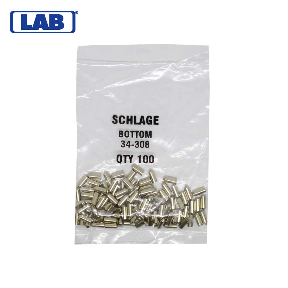 LAB - SCH34-308 - Schlage 8 Bottom Pin - Size .285 - Polybag 100 Pins
