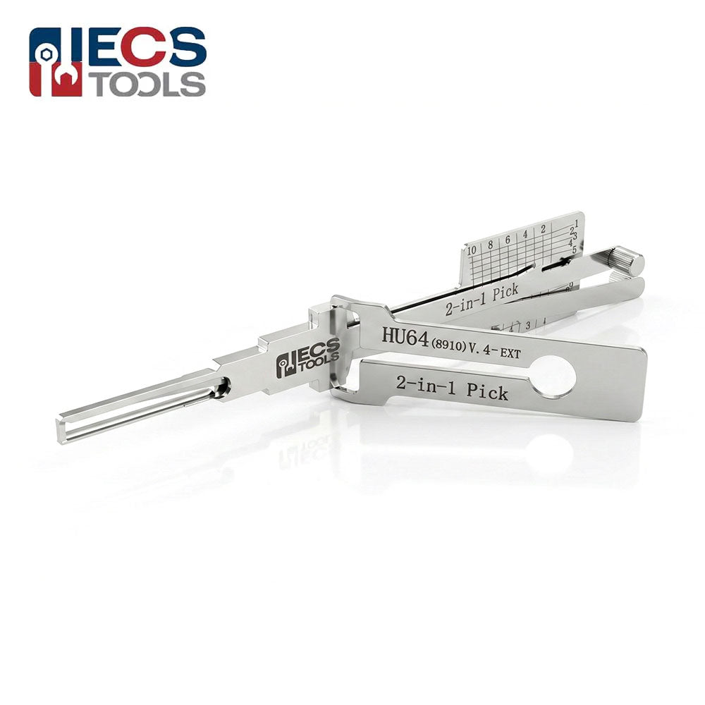 ECS TOOLS Lishi HU64+8910-AG 2-in-1 Pick and Decoder for Mercedes Benz AMG and S Class Vehicles