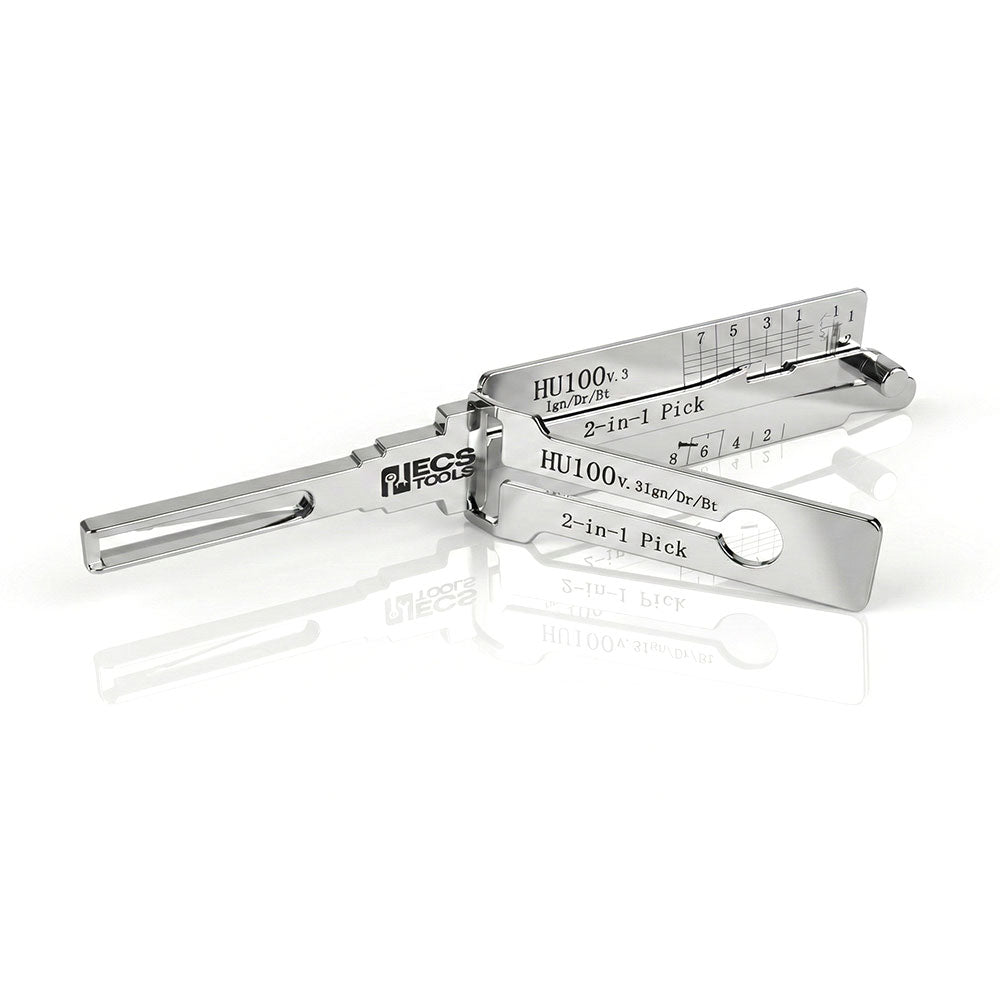 ECS TOOLS Lishi GM HU100 V.3 (8 Cuts) 2-in-1 Decoder and Pick