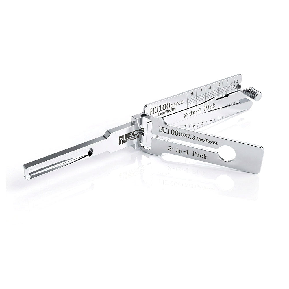 ECS TOOLS Lishi HU100(10) 10-Cut 2-in-1 Decoder and Pick