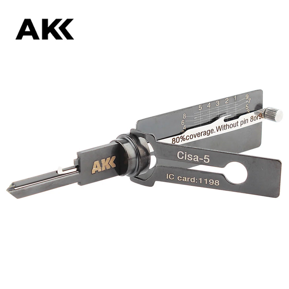Genuine AKK Lishi Cisa-5 (5-Pin) 2-IN-1 Pick for Cisa Door Locks