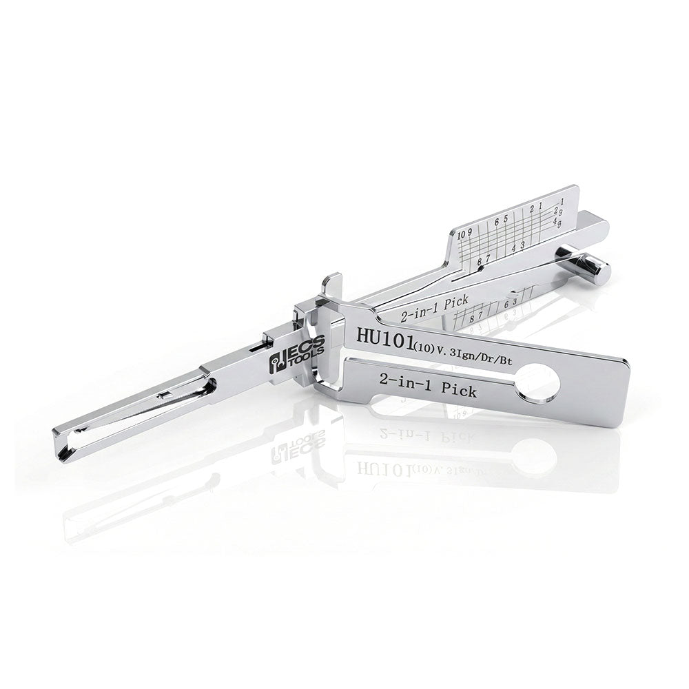 ECS TOOLS Lishi HU101(10) 2-in-1 Decoder and Pick for Ford