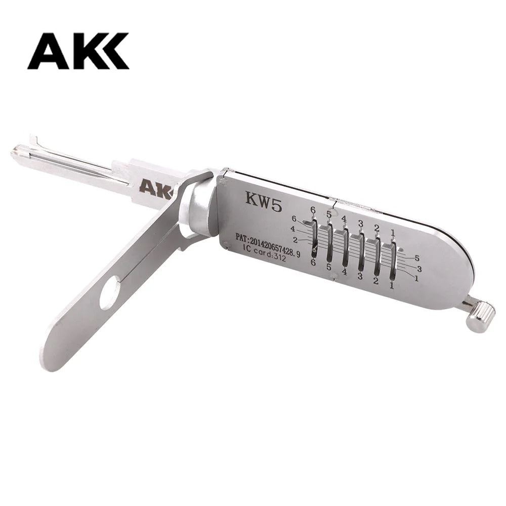 Genuine AKK Lishi Anti Glare 2-in-1 Pick & Decoder Residential 6 Pin KW5