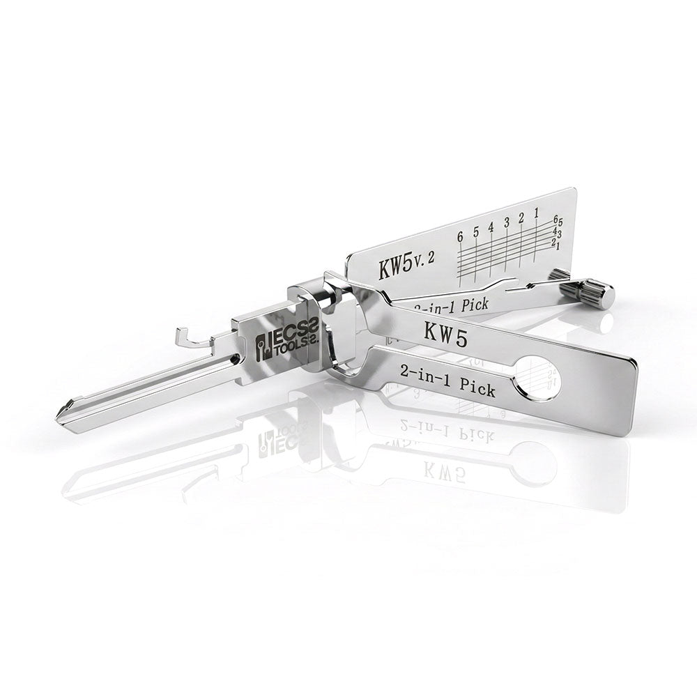 ECS TOOLS Lishi Anti Glare 2-in-1 Pick & Decoder Residential 6-Pin KW5