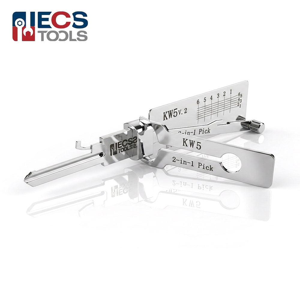 ECS TOOLS Lishi Anti Glare 2-in-1 Pick & Decoder Residential 6-Pin KW5