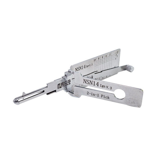 ECS TOOLS Lishi NSN14 Ign 2-in-1 Decoder and Pick for Nissan