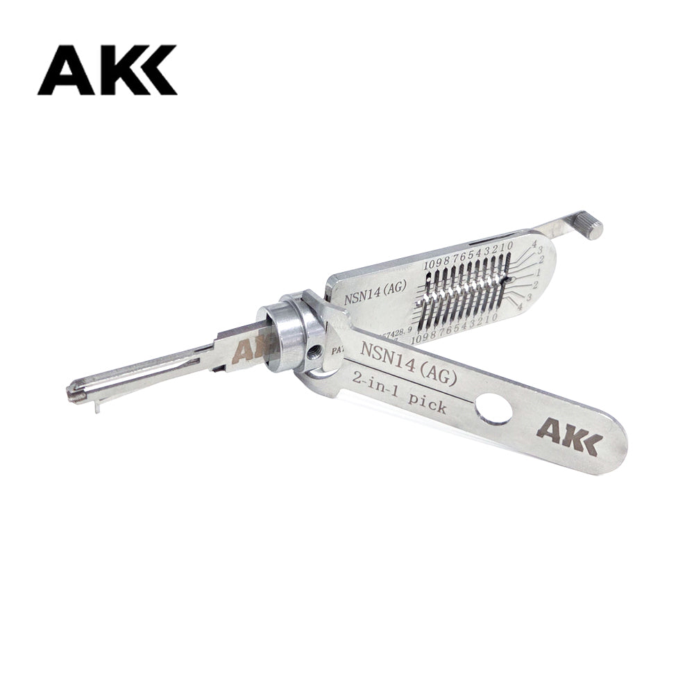 AKK Lishi NSN14 (AG) 2-in-1 Anti-Glare Pick and Decoder Tool for Nissan Infiniti Vehicles