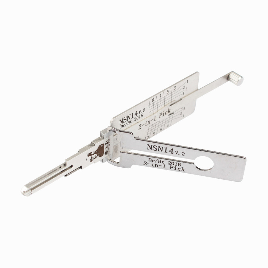 Original Lishi Nissan NSN14 DA34 SUB1 X237 NISSAN 10-CUT 2-IN-1 Pick D ...