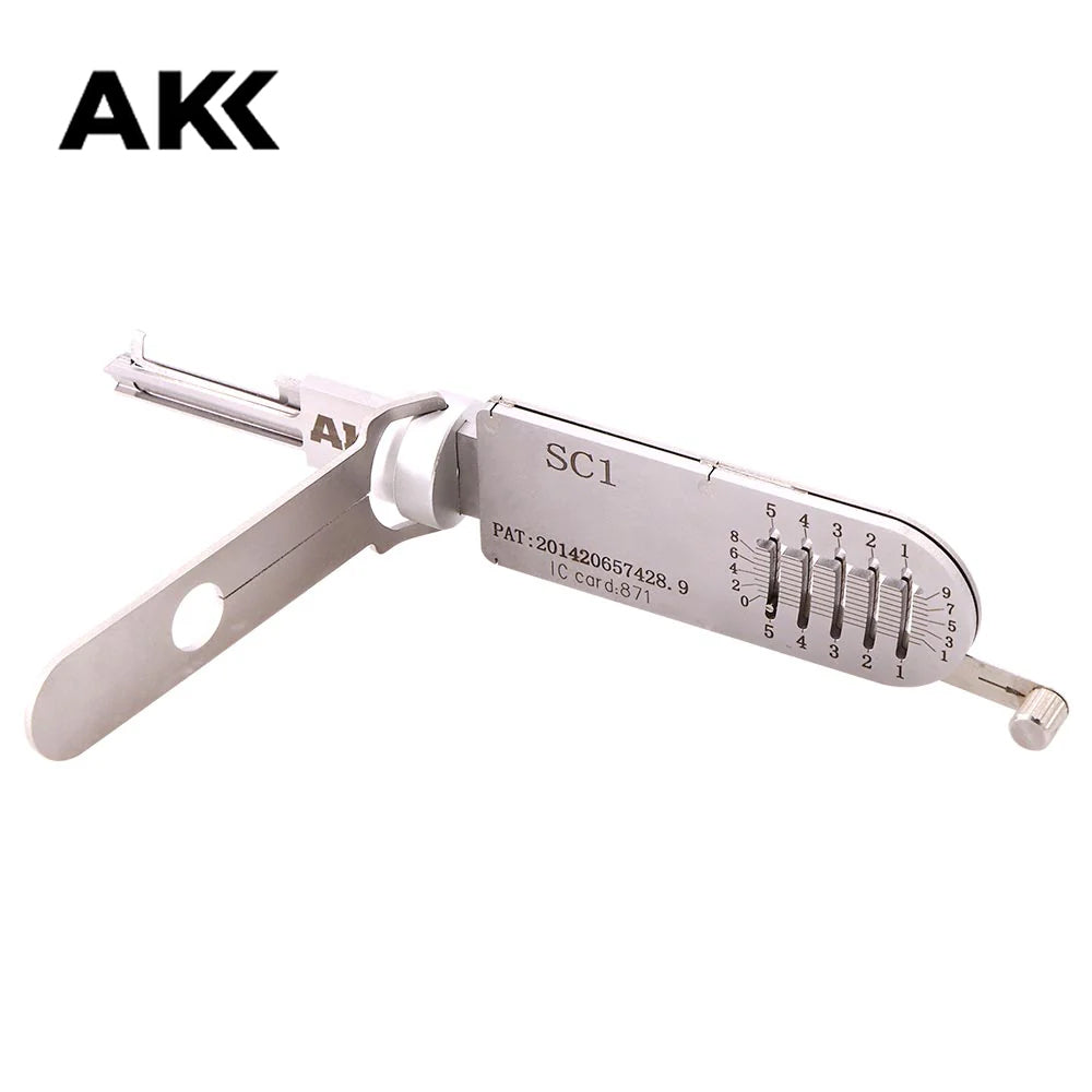Genuine AKK Lishi 5Pin Schlage Anti Glare 2-in-1 Pick & Decoder Residential SC1