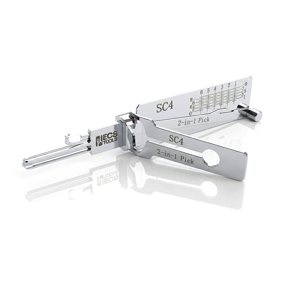 ECS TOOLS Lishi 6Pin Schlage Anti Glare 2-in-1 Pick and Decoder Residential SC4