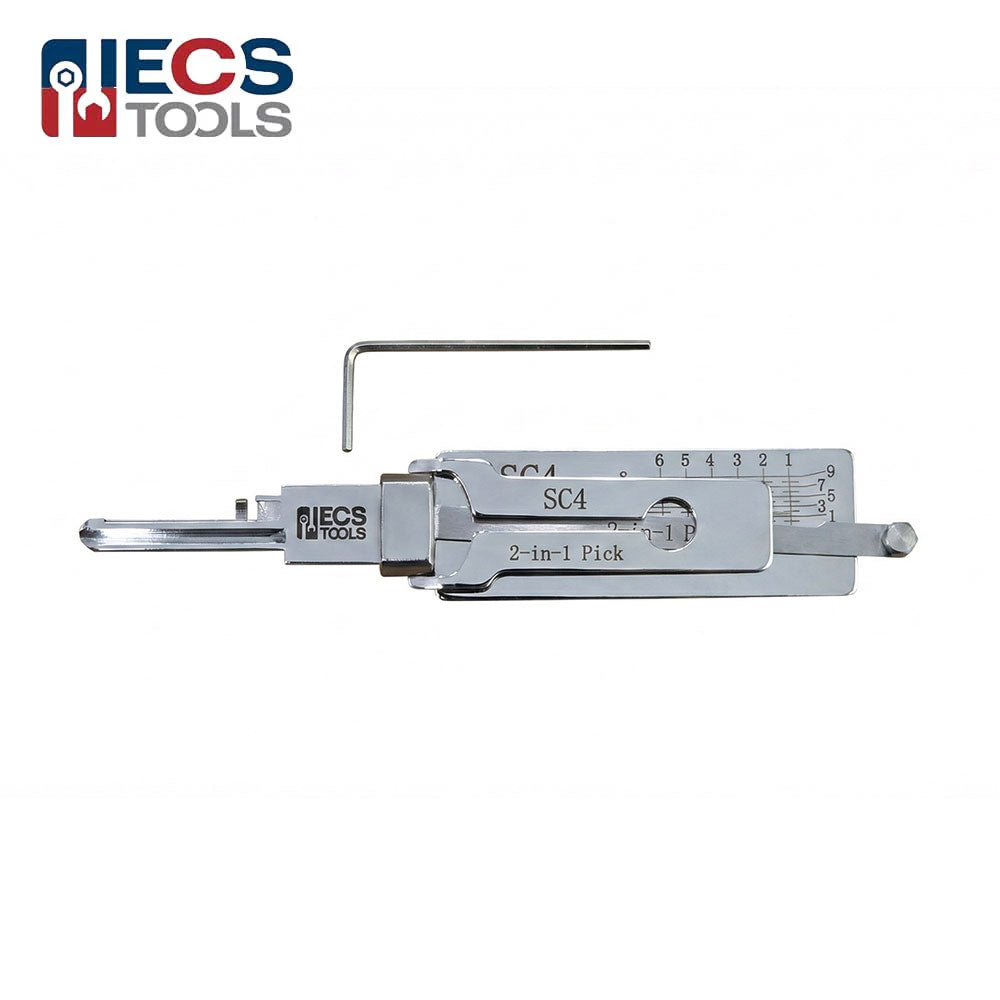 ECS TOOLS Lishi 6Pin Schlage Anti Glare 2-in-1 Pick and Decoder Residential SC4
