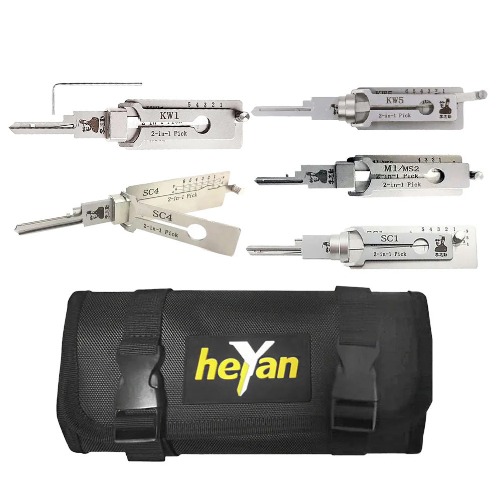 Original Lishi Residential Pick and Decoder Set KW1 KW5 SC1 SC4 M1 / MS2 with Roll Case