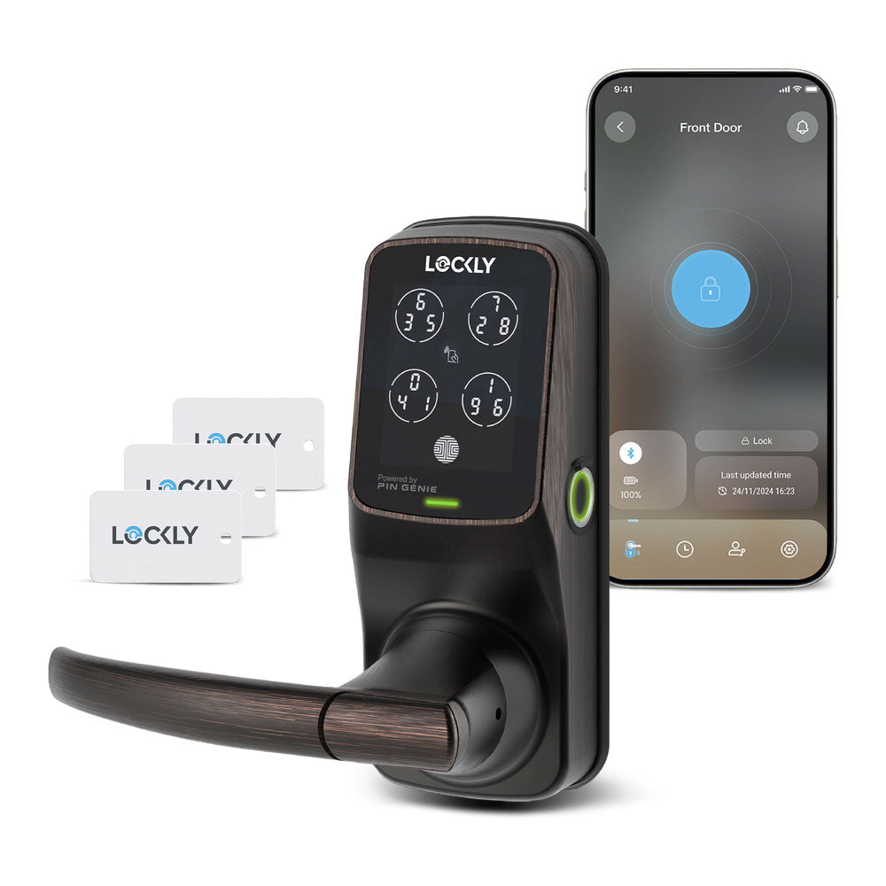 Lockly - PGD628FC - Secure Plus Latch with RFID Card Smart Lock - 3D Fingerprint Reader - Keypad - App Control