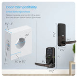 Lockly - PGD628FC - Secure Plus Latch with RFID Card Smart Lock - 3D Fingerprint Reader - Keypad - App Control