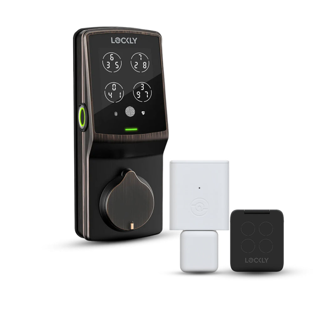Lockly Fingerprint Biometric Electronic Smart Lock and Auto Lock Wi-Fi Hub with Touchscreen Cover