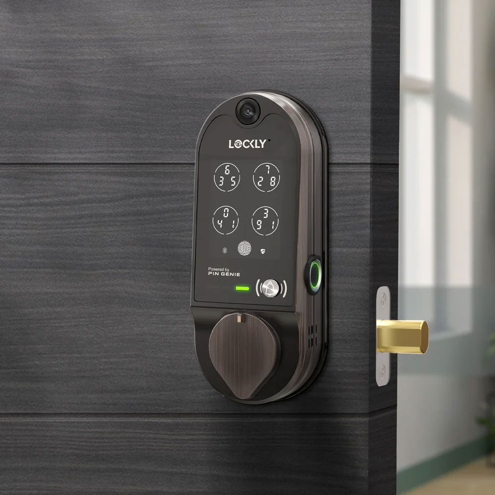 Lockly - PGD798 - Vision Doorbell Video Camera Smart Lock - Fingerprint Biometric Keypad - Remote App Control - Vision Deadbolt Edition