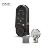 Lockly Vision Video Smart Lock (Venetian Bronze) with Access Touch Pro Fingerprint Deadbolt and Touchscreen Cover (Satin Nickel)