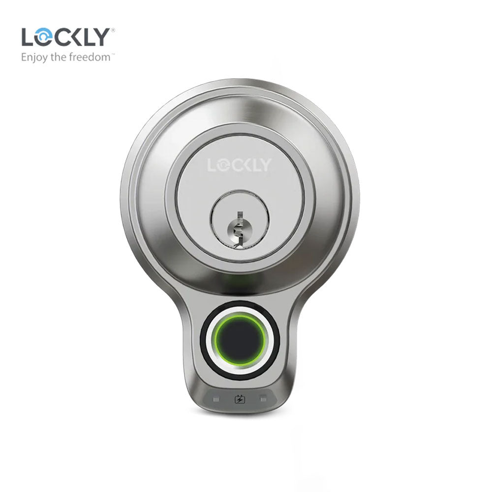 Lockly Vision Video Smart Lock (Venetian Bronze) with Access Touch Pro Fingerprint Deadbolt and Touchscreen Cover (Satin Nickel)
