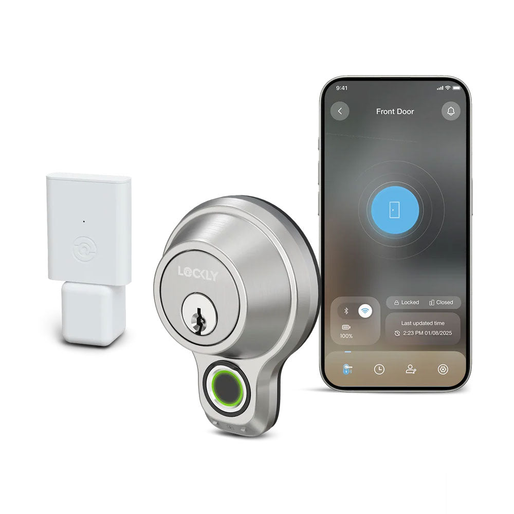 Lockly - PGD7YW - Access Touch Pro Fingerprint Deadbolt - Satin Nickel