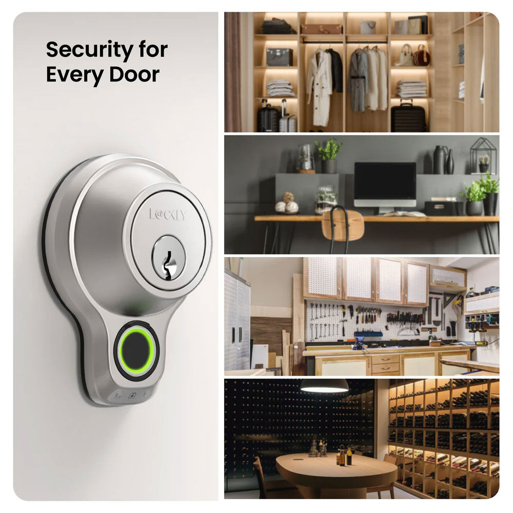 Lockly - PGD7YW - Access Touch Pro Fingerprint Deadbolt - Satin Nickel