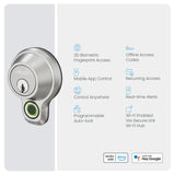 Lockly - PGD7YW - Access Touch Pro Fingerprint Deadbolt - Satin Nickel