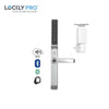Lockly Pro - PGD238LE - Defender Biometric Electronic Mortise Lever Set with Exit Trim Edition - RFID - Fingerprint Reader - Wi-Fi - Bluetooth - Satin Nickel