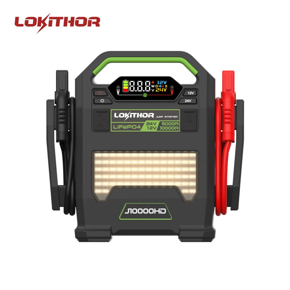 LOKITHOR J10000HD 5000A 24V Heavy Duty Jump Starter with 8S LiFePO4 256Wh Battery