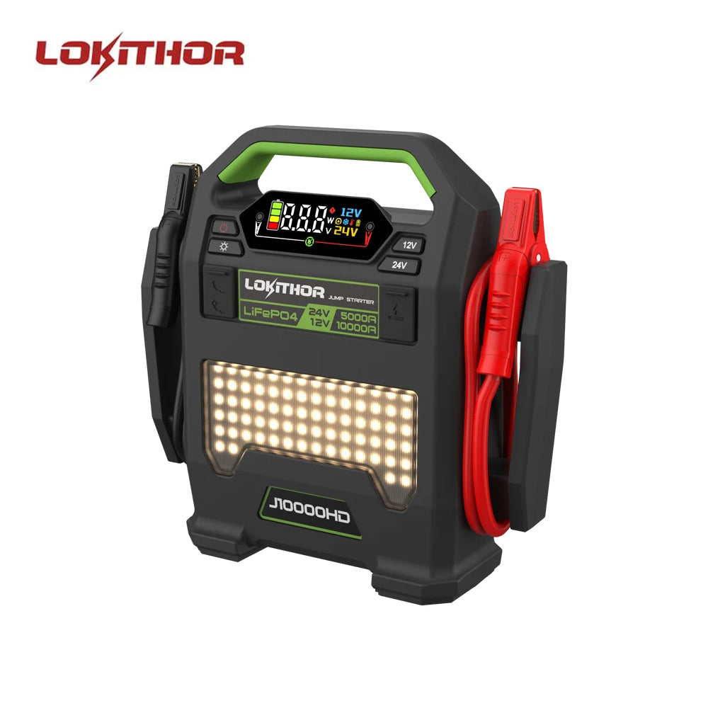 LOKITHOR J10000HD 5000A 24V Heavy Duty Jump Starter with 8S LiFePO4 256Wh Battery