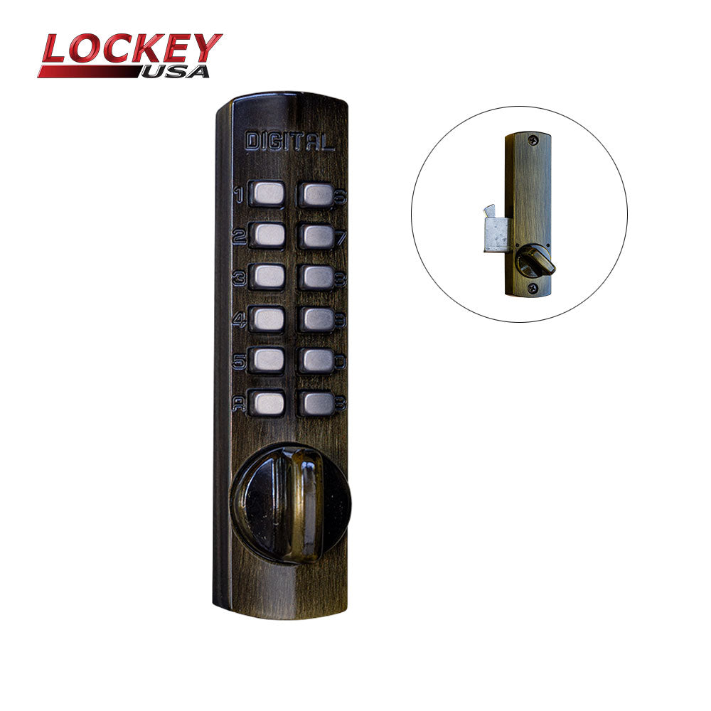Lockey - C150 - Mechanical Keyless Hook Bolt Door Lock - Digital Combination - No Batteries Required