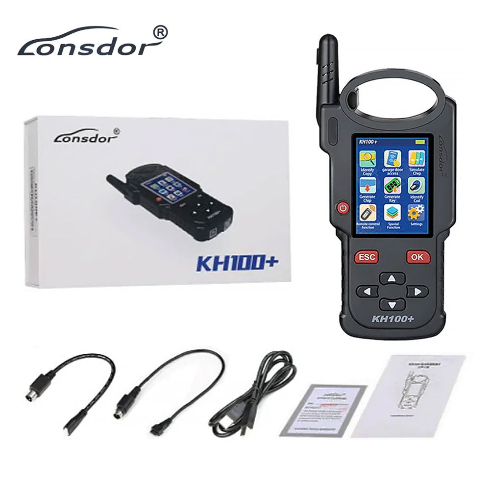 Lonsdor K518USA Key Programmer - KH100+ Handheld Key Programmer - LKE Emulator - JCD 2-in-1 Cable - 1 Year Free Update