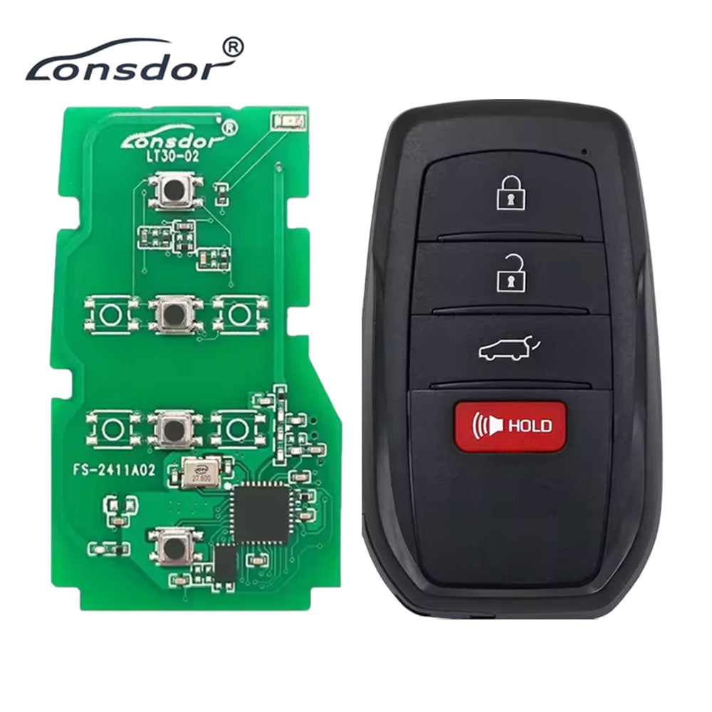 Lonsdor - LT30-02 - Universal Smart Key PCB Board and Shell for Toyota/Lexus 4A-BA - 4 Buttons