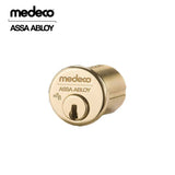 Medeco - 100200J-05-DLT-Z01 - Mortise Cylinder M3 Bi-Level with 6-Pin DL Keyway and 1-1/8 - CT-Z01 Standard Yale Cam - 05 (Bright Brass)