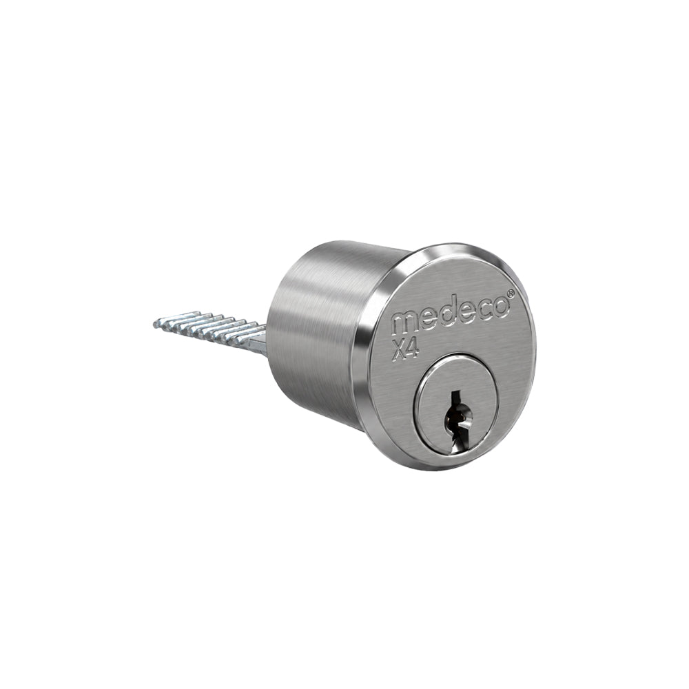 Medeco - 100400H - Rim Cylinder with Horizontal Tailpiece - X4 Technology - 1-1/8" - DGV Keyway