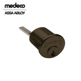Medeco - 100400HT-24-DLT-Y02 - Rim Cylinder Medeco with 6-Pin DL Keyway and 1-1/8 - CT-Y02 Horizontal Tailpiece - 24 (Dark Bronze)