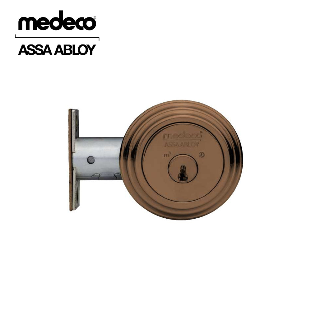 Medeco - 11R503T-24-DLT - Maxum Residential Deadbolt with 5 Pin DL Keyway Single Cylinder and 2 3/8 Backset - M3 - 24 (Dark Bronze)
