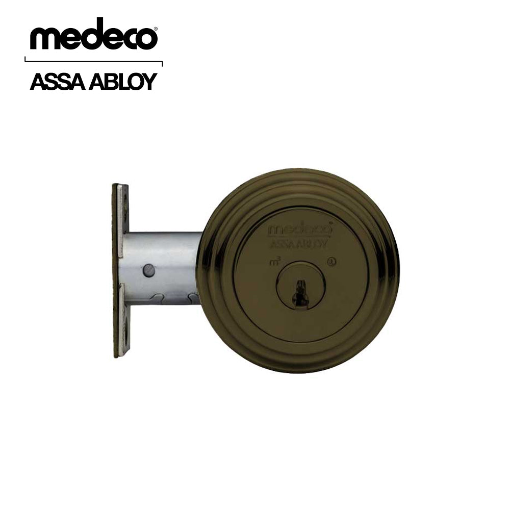 Medeco - 11R526T-10-DLT - Maxum Residential Deadbolt with 5 Pin DL Keyway Double Cylinder and 2-3/4 Backset - M3 - 10 (Satin Brass Blackened)