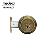 Medeco - 11R603J-09-DLT - Maxum Residential Deadbolt with 6 Pin DL Keyway Single Cylinder and 2-3/8 Backset - M3 BiLevel - 09 (Antique Brass)