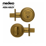 Medeco - 11R603T-09-DLT - Maxum Residential Deadbolt with 6 Pin DL Keyway - Single Cylinder - Pinned - 2-3/8" Backset - M3 Biaxial - 09 (Antique Brass)