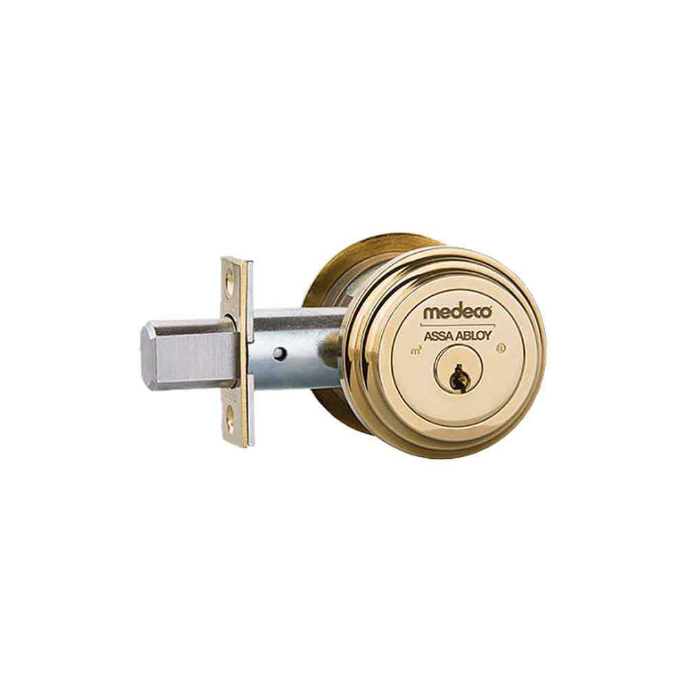 Medeco - 11R604T-05-DLT - Maxum Residential Deadbolt with 6 Pin DL Keyway Single Cylinder and 2-3/4 Backset - M3 - 05 (Bright Brass)