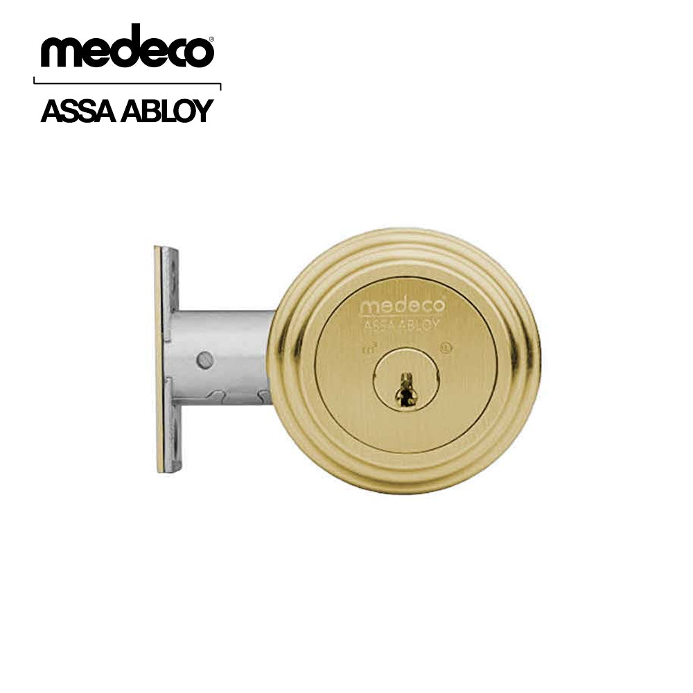 Medeco - 11R624T-05-DLT - Maxum Residential Deadbolt with 6 Pin DL Keyway Double Cylinder and 2-3/4 Backset - M3 - 05 (Bright Brass)