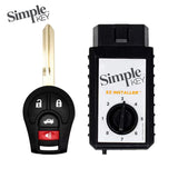 Simple Key 4-Button Remote w/ Panic & Trunk and EZ Installer for 2003-2018 Nissan