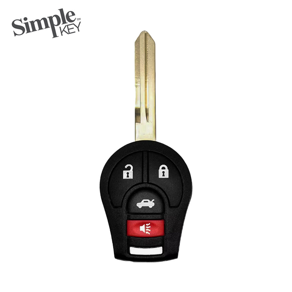 Simple Key 4-Button Remote w/ Panic & Trunk and EZ Installer for 2003-2018 Nissan