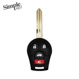 Simple Key 4-Button Remote w/ Panic & Trunk and EZ Installer for 2003-2018 Nissan