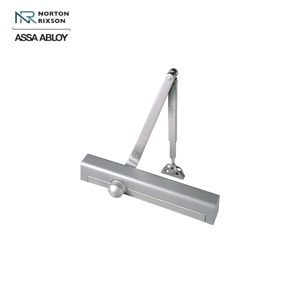 Norton - 8301 - Hydraulic Tri Mount Push or Pull Side Mounting Door Closer with Regular Arm Size 1 to 6 and Adjustable Backcheck - Grade 1 - 689 (Aluminum Painted)