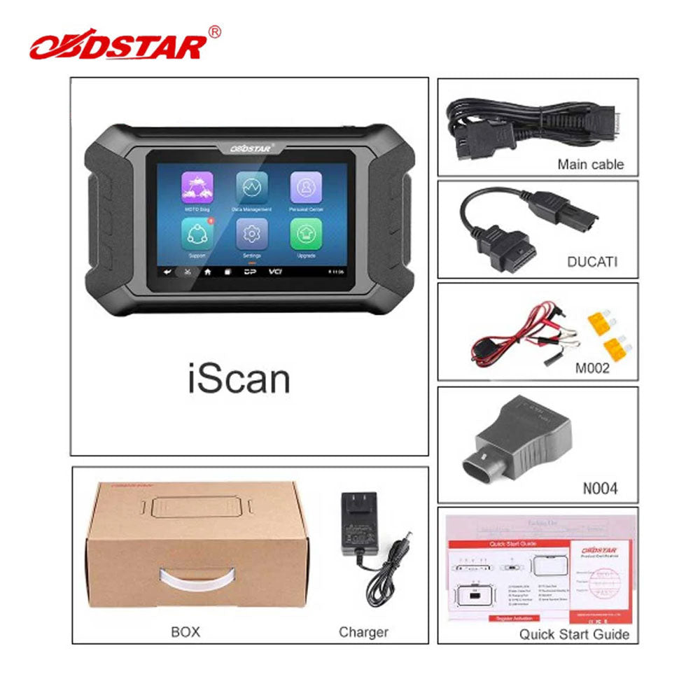 OBDSTAR iScan Ducati Motorcycle Diagnostic Scanner and Key Programmer Support Multi-languages Service Light Reset