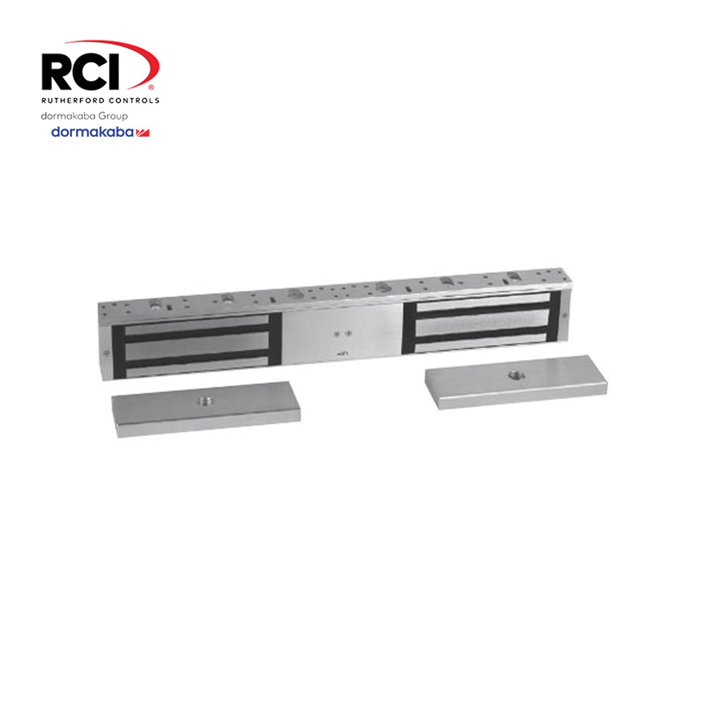 RCI 8320-28 - MultiMag Electromagnetic Lock With 2-Door Status Sensor - 12/24VDC - 28 (Brushed Aluminum-689)