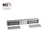 RCI 8320-28 - MultiMag Electromagnetic Lock With 2-Door Status Sensor - 12/24VDC - 28 (Brushed Aluminum-689)