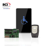 RCI 910TC-HC-WRMWRB - Touchless Wheelchair Icon Switch with Remote Module and Transmitter Kit - Black Finish