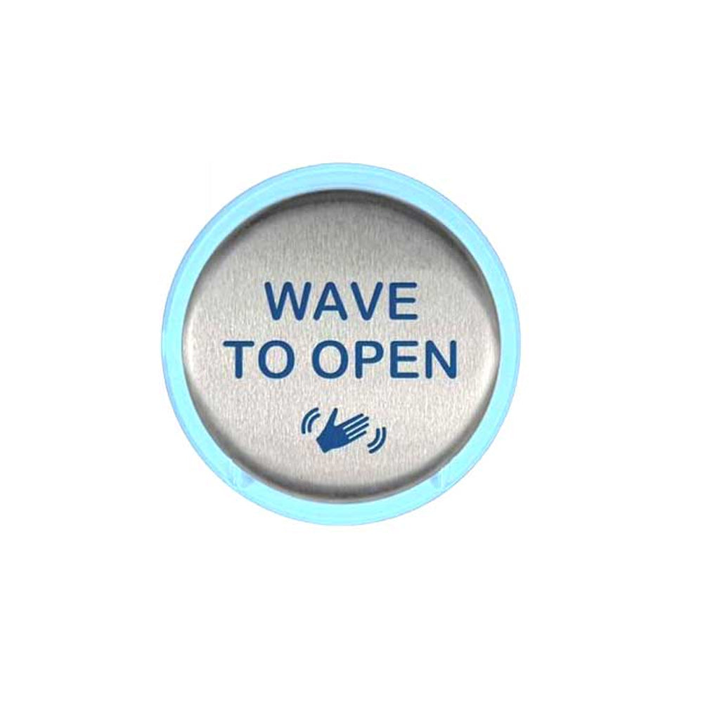 RCI 950TW6-32D - Short-Range Touchless Actuator with 6 Round Plate Text and Wave Logo Adjustable up to 4 - 12-24 VAC/DC - 32D (Satin Stainless Steel-630)